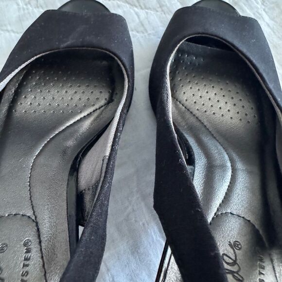 LifeStride Teller Black Peep Toe Slingback Women’s 7M Comfort Shoes 3.5” Heel - Picture 13 of 15